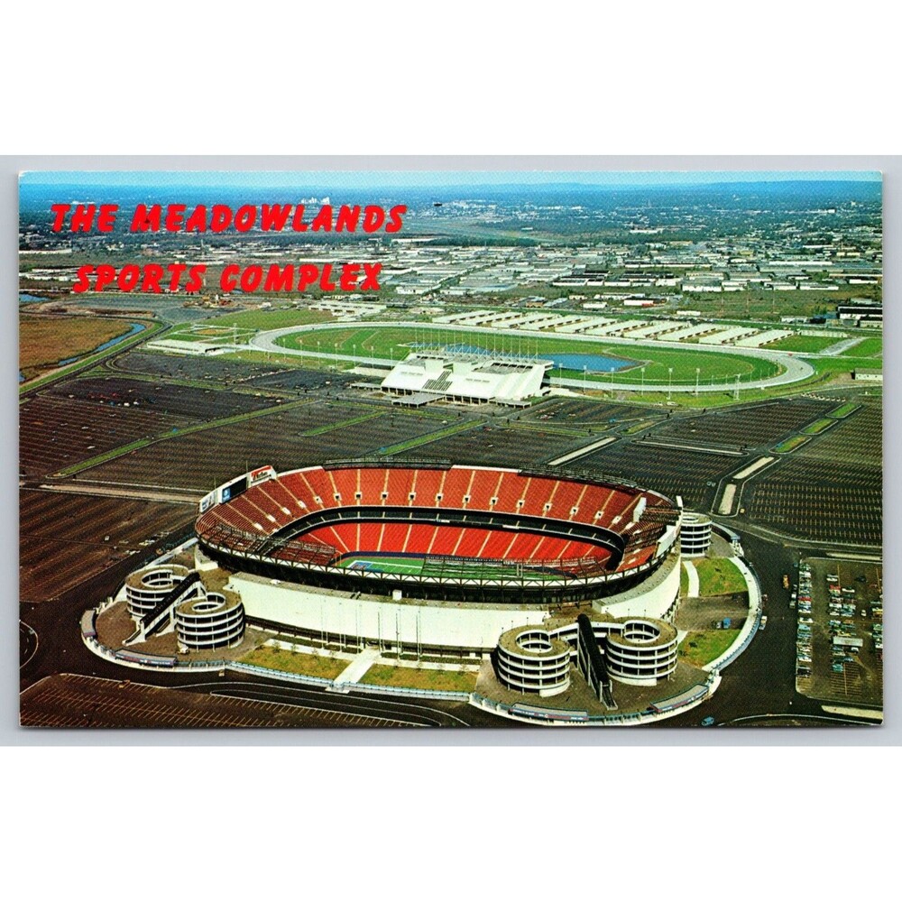1982 The Meadowlands Sports Complex Postcard East Rutherford NJ Giants Stadium